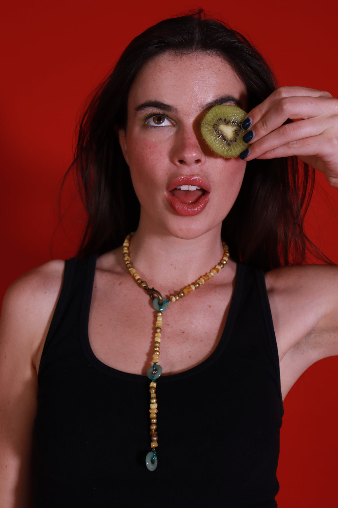 Girl With Kiwi on Eye